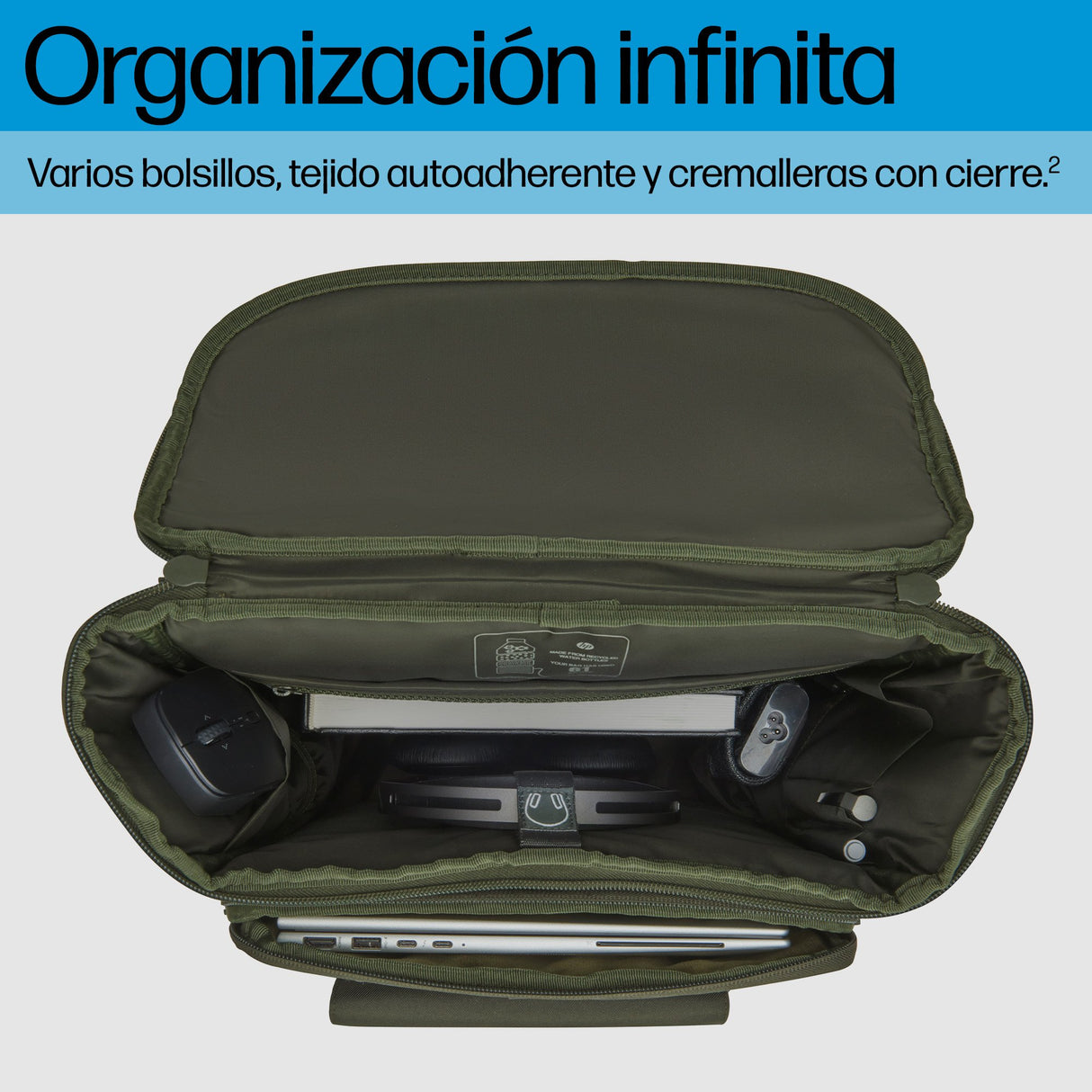 EAN 0197961660289 - HP 15.6 Modular Laptop Backpack 39,6 cm (15.6") Verde, Gris imagen 5