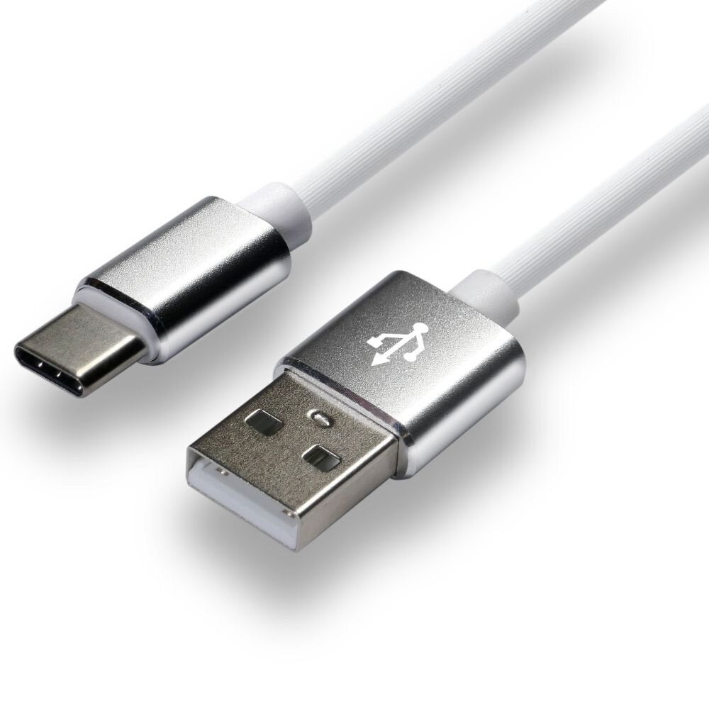 Cable Everactive Usb-C 1m - Blanco, Silicona, Soporte De Carga Rápida, 3a - Cbs-1cw