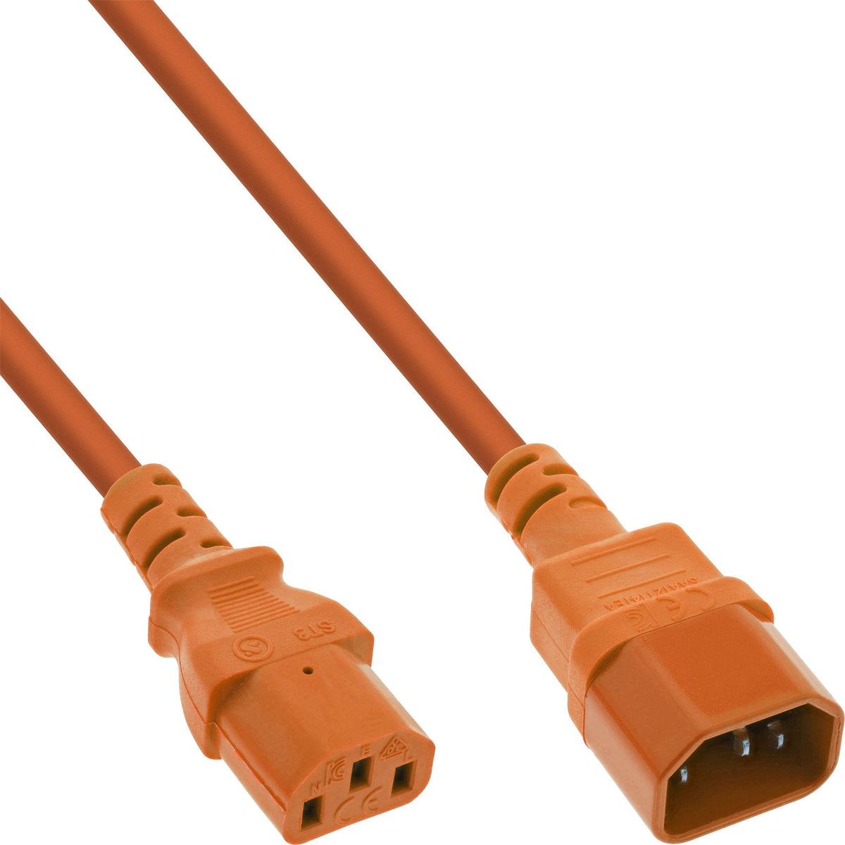 Prolongación Del Cable De Alimentación Inline, C13 A C14, Naranja, 2 M