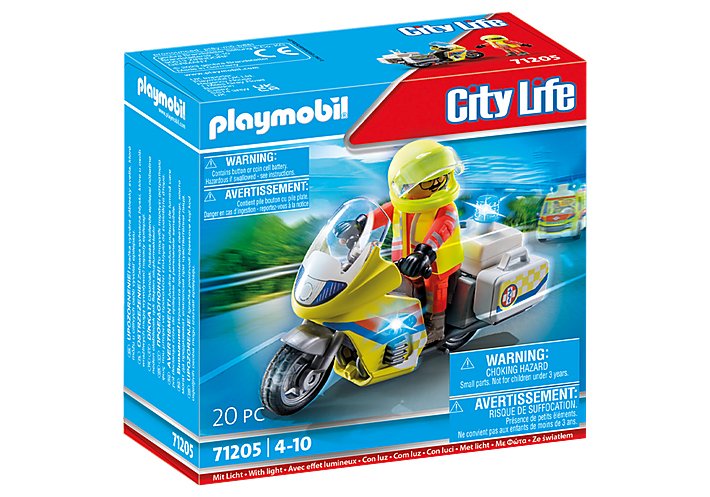 Playmobil 71205 Moto De Emergencias Con Luz Intermiente