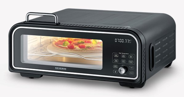 Severin Digital Pizzaofen Serico Schwarz, 2,000 Vatios, Para Pizzas De Hasta Aprox. Ø 30 Cm 4008146044038.0
