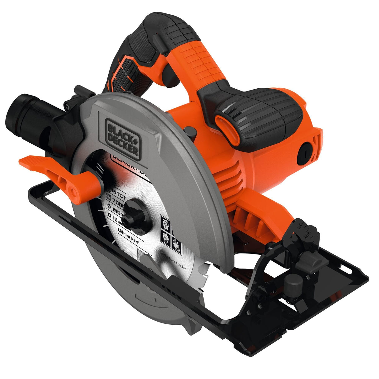 Black & Decker Cs1550-Qs Sierra Circular Portátil 19 Cm Negro, Naranja 5500 Rpm 1500 W