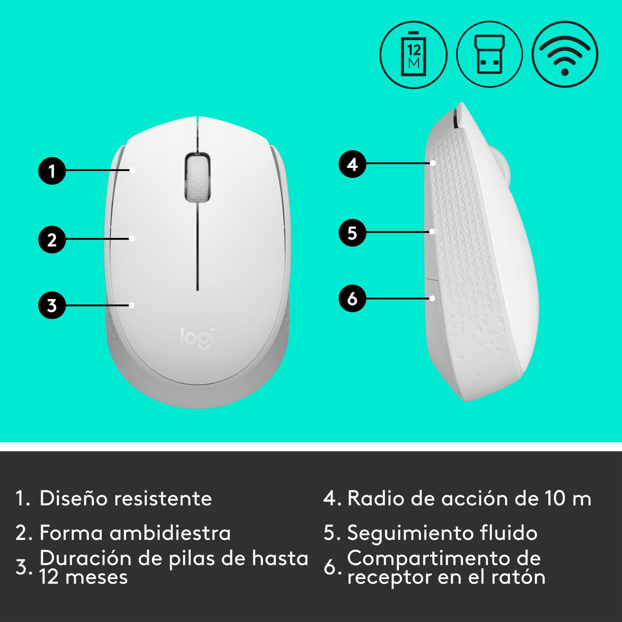 EAN 5099206108790 - Logitech 910-006867 ratón Oficina Ambidextro RF inalámbrico Óptico imagen 10
