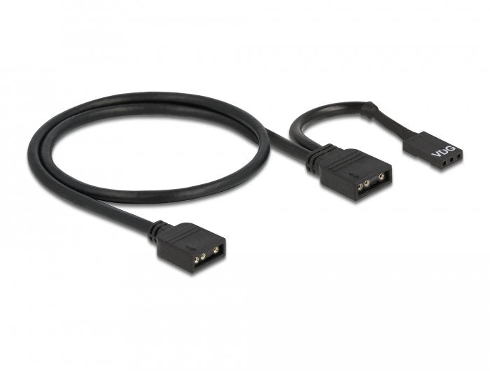 Delock Rgb Anschlusscable 3 Pin Für 5 V Rgb Argb Led Beleuchtung Mit 2 X 3 Pin Buchse 50 Cm