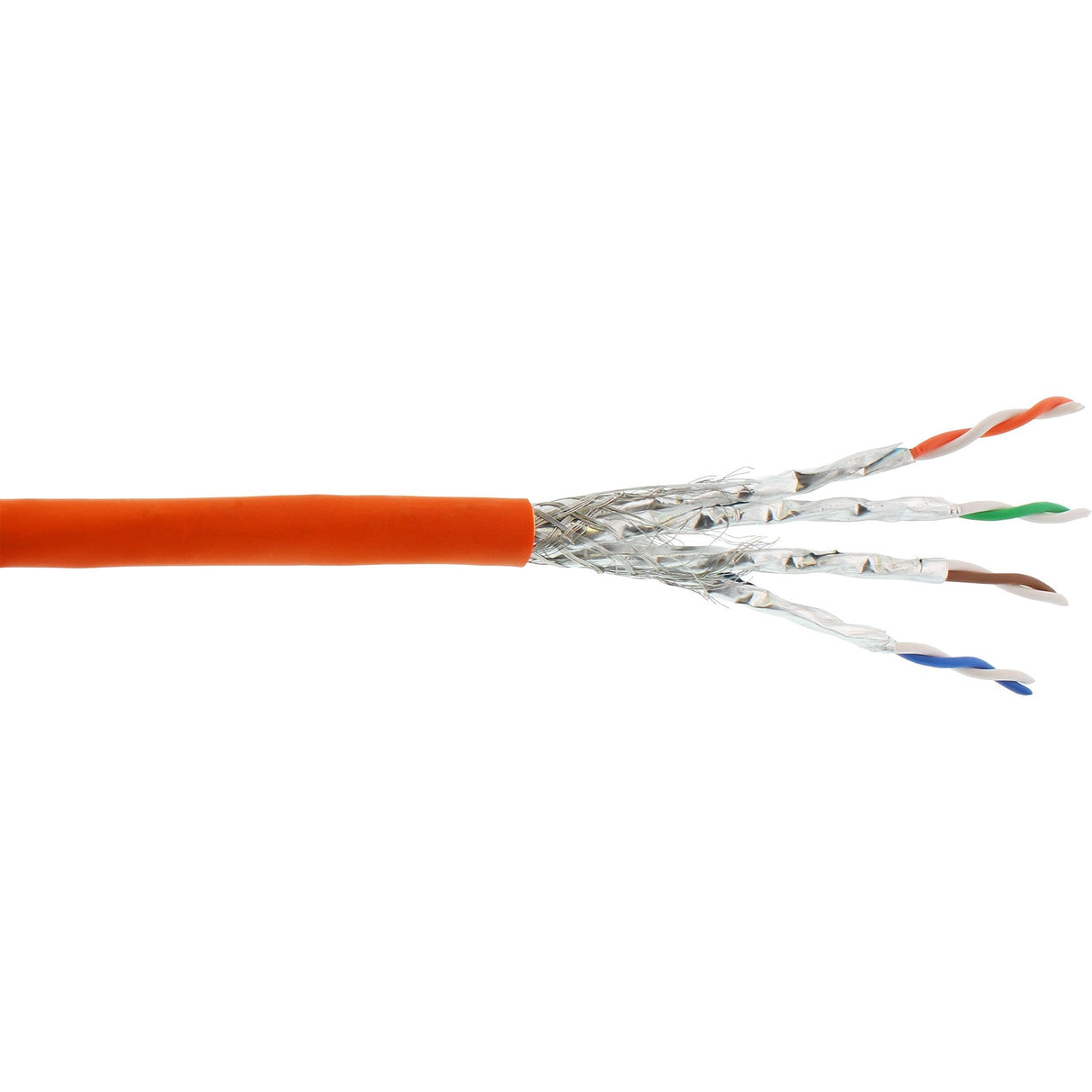 Cable De Red Inline S/Ftp Pimf Cat.7a Awg23 1200mhz Libre De Halógenos Naranja 100m