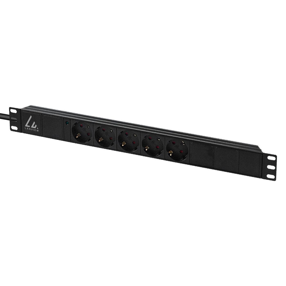 19" Rack Mount Power Strip, 1u, 10a With 5 X Schuko Type