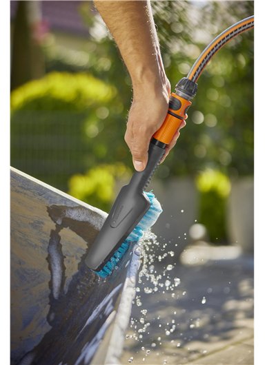 Gardena Cepillo De Mano Cleansystem S Duro, Cepillo De Lavado Gris/Turquesa 18844-20