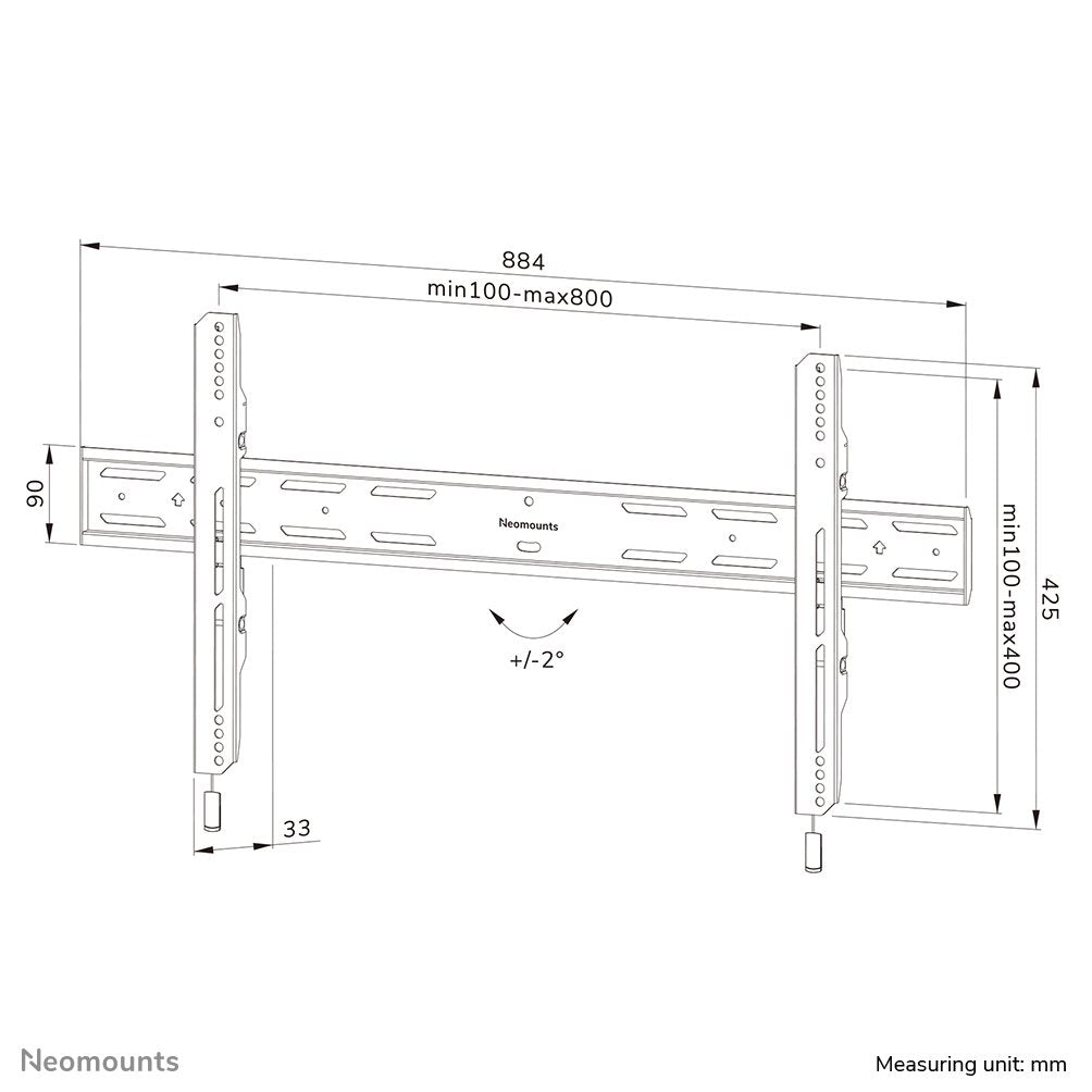 Neomounts Select Screen Wall Mount (Fixed, Vesa 800x400) (Wl30s-850bl18)