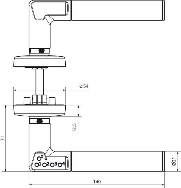 Assa Abloy Türcodebeschlag 492-08---11---7 Vk 8mm Mate