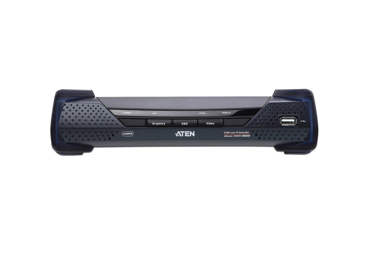 Usb 4k Hdmi Kvm Over Ip Receiver With Usb Peripheral Support, Lan Redundancy (Sfp Slot), Rs-232 Control And Audio