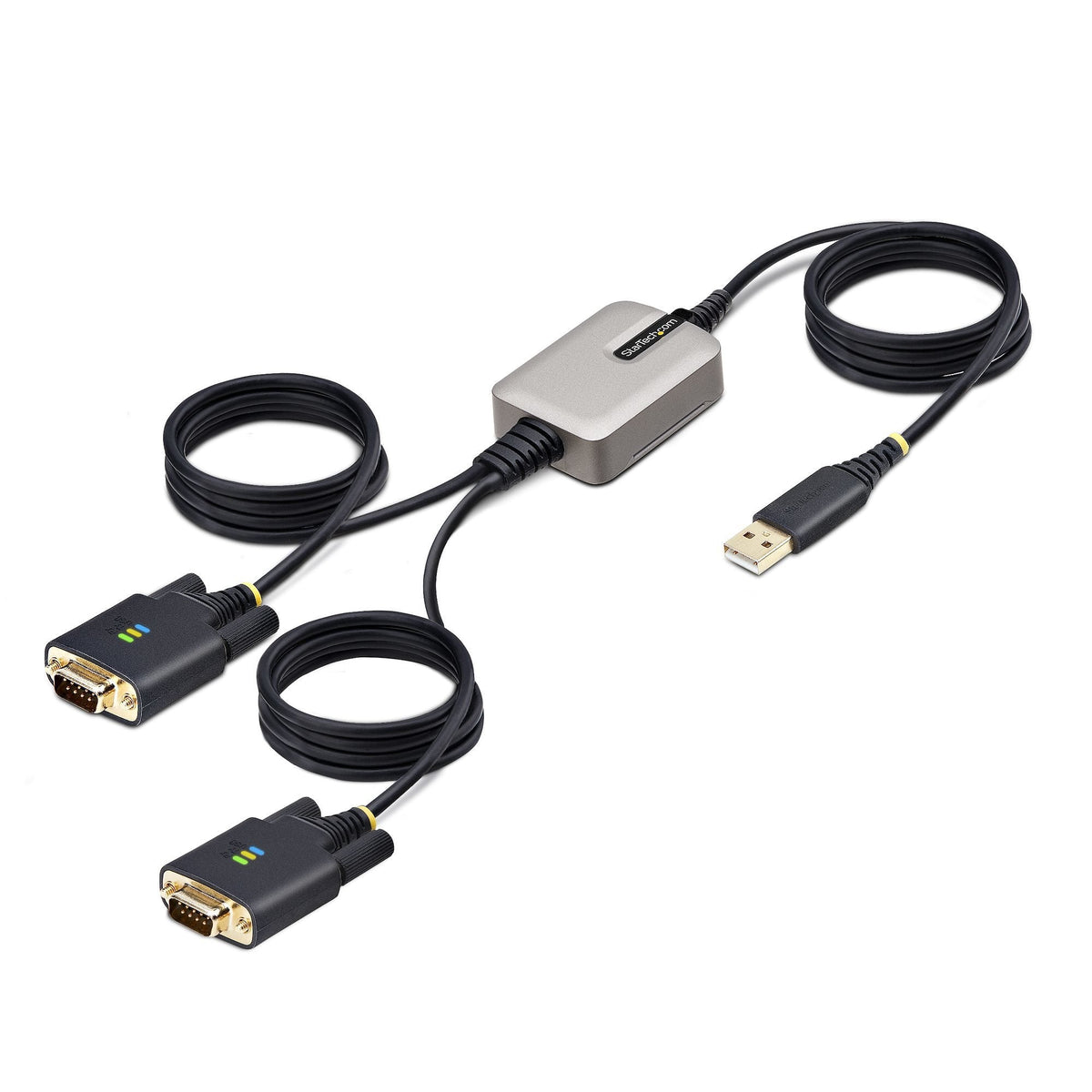 Startech.Com 2p6ffc-Usb-Serial Cambiador De Género Para Cable Usb-A 2 X Db-9 Rs-232 Negro, Gris