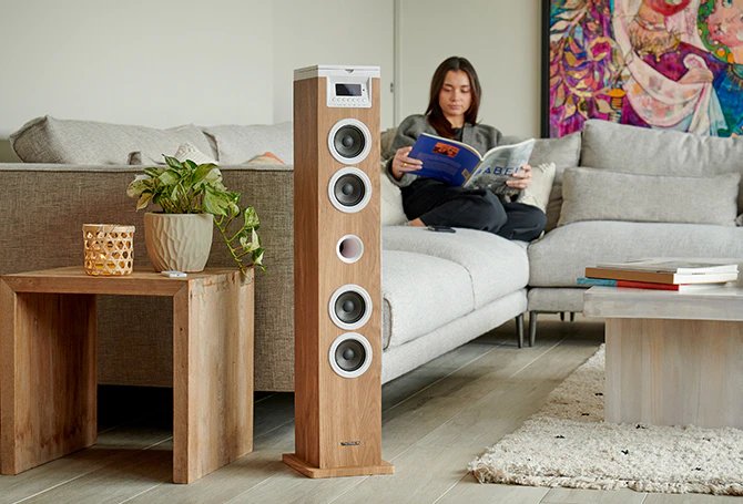 EAN 3499550388886 - Thomson DS121CD sistema de audio para el hogar Torre de sonido para uso doméstico 10 W Blanco, Madera imagen 3