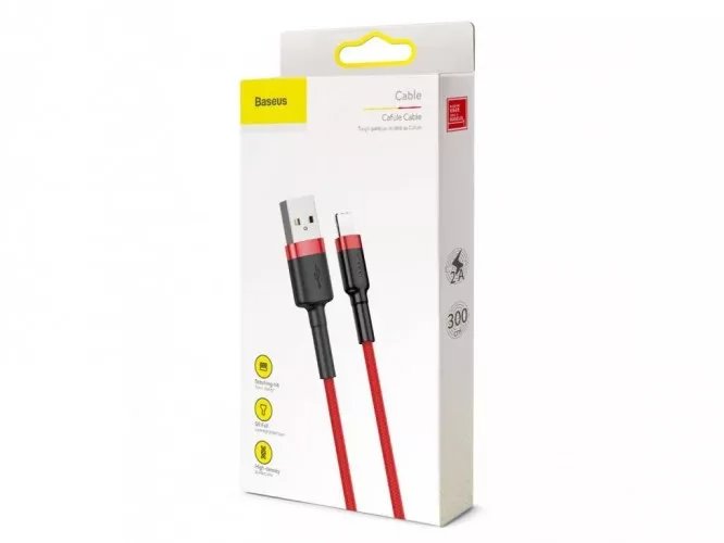 Baseus Lightning Cafule Cable 2a, 3m Red/ Black (Calklf-R09)