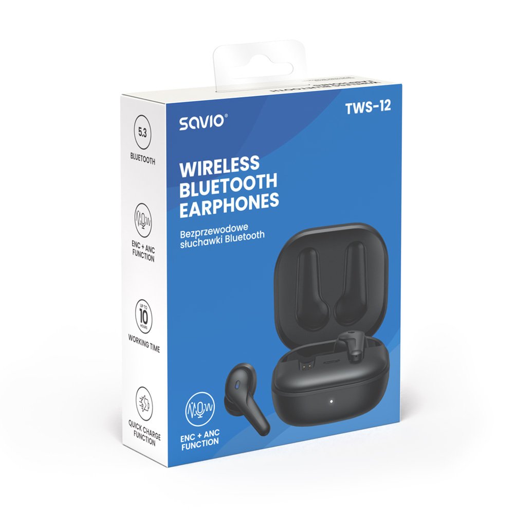 EAN 5901986048114 - Savio TWS-12 auricular y casco Auriculares True Wireless Stereo (TWS) Dentro de oído Llamadas/Música USB imagen 12