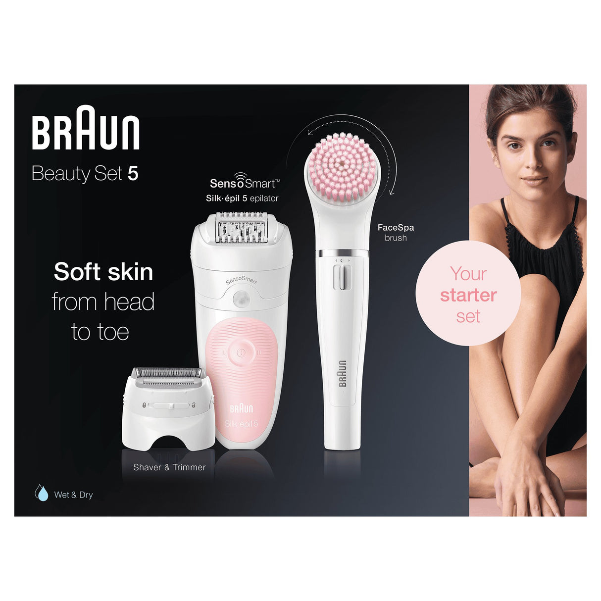 EAN 4210201223351 - Braun Silk-épil 5 Wet&Dry 81683688 depiladora 28 pinzas Blanco, Rosa imagen 4