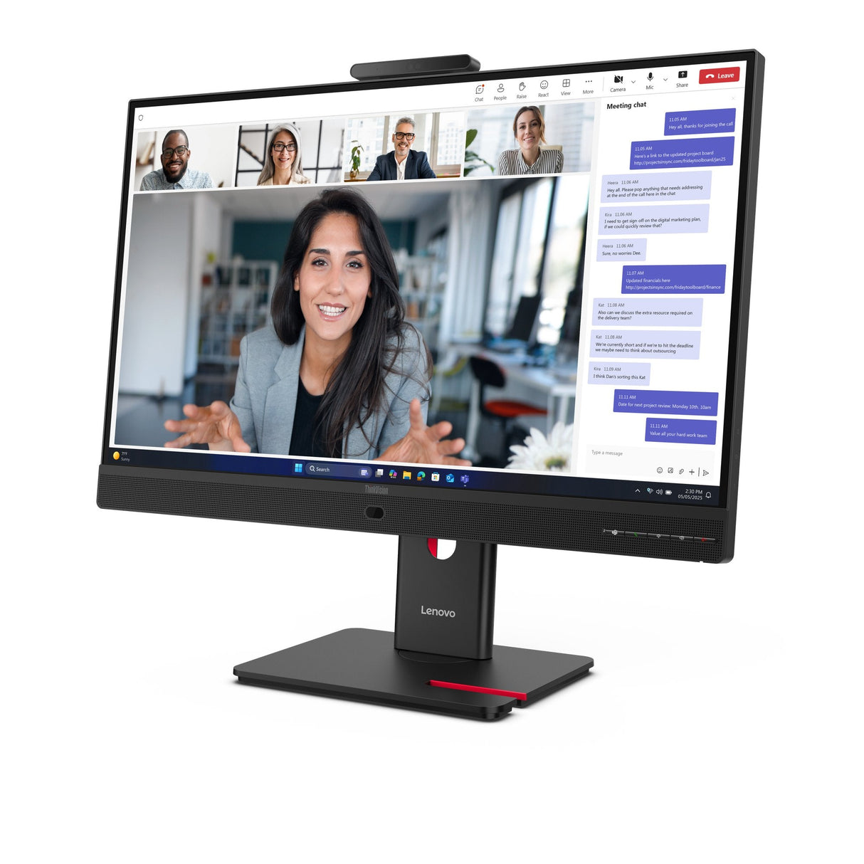 Monitor Lenovo Thinkvision T24-4v Led 1920 X 1080 Full Hd (1080p) @ 120 Hz Ips 250 Cd/M² 1500:1 4 Ms Hdmi Vga Displayport Usb-C Altavoces Negro Eclipse