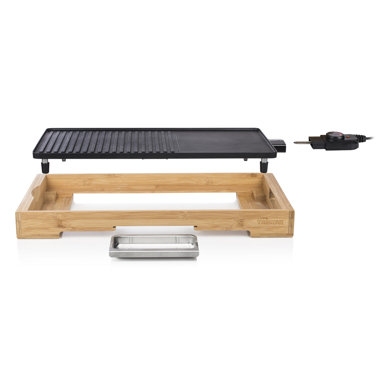 EAN 8713016053831 - Tristar BP-2641 barbacoa y parrilla al aire libre Mesa Eléctrico Bamboo, Negro 2200 W imagen 4