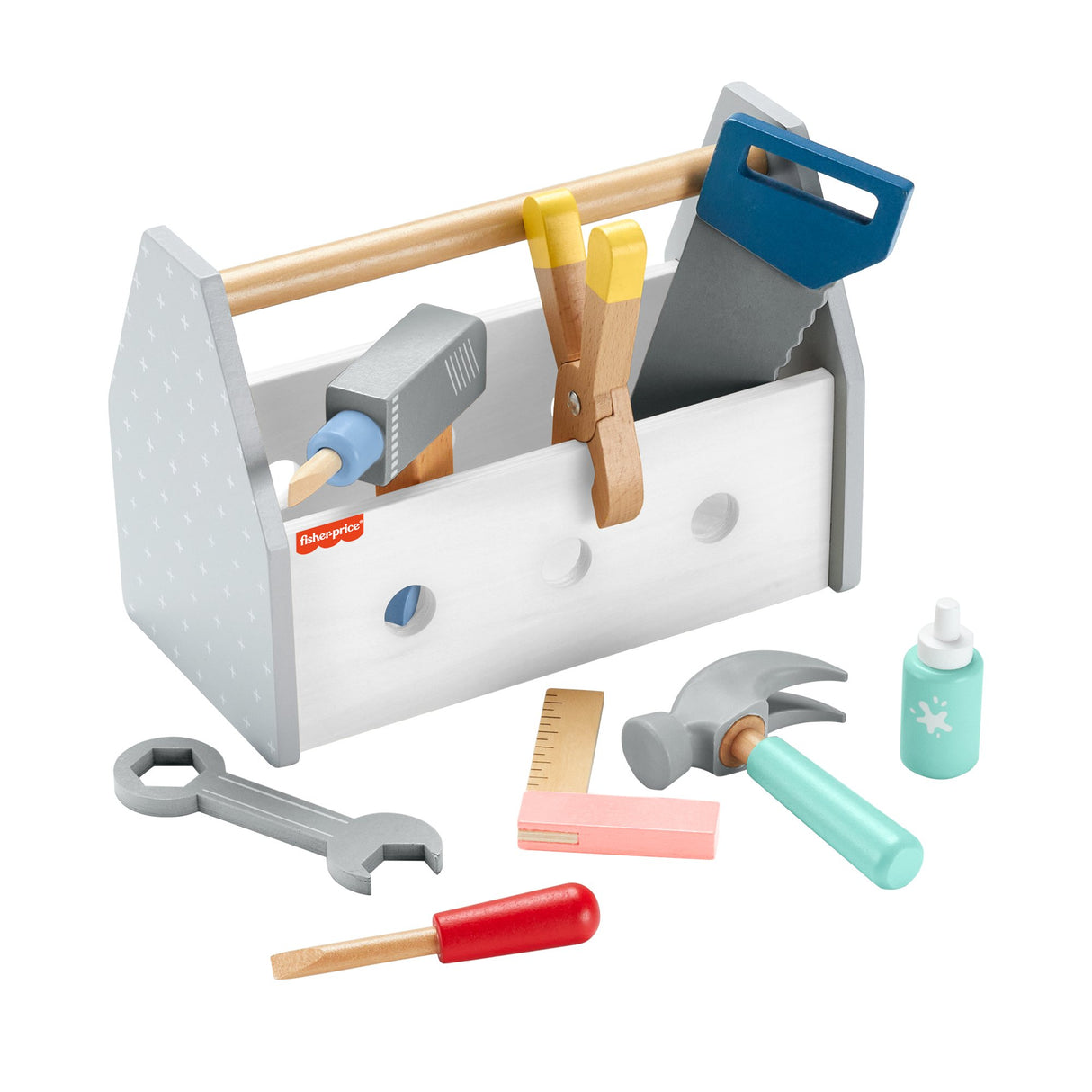 EAN 0194735246076 - Fisher-Price Wooden Tool Box Set imagen 2