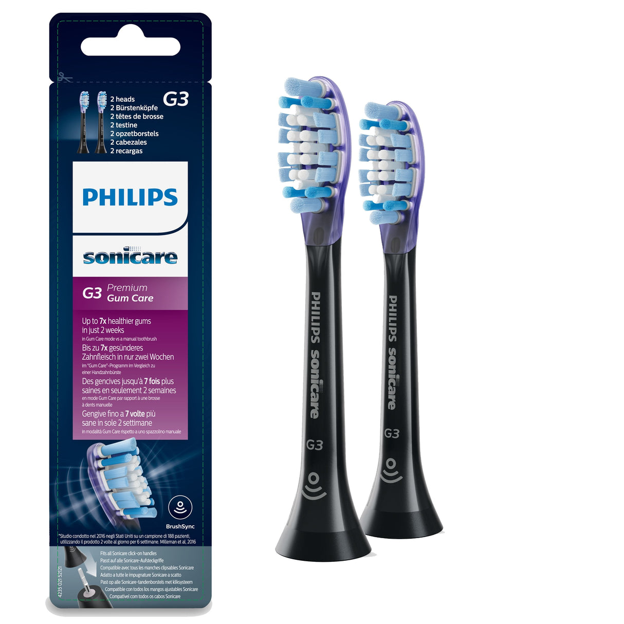 Accesorio Para El Cepillo De Dientes Eléctrico Philips G3 Goma Premium Hx9052 / 33 (2pcs.)
