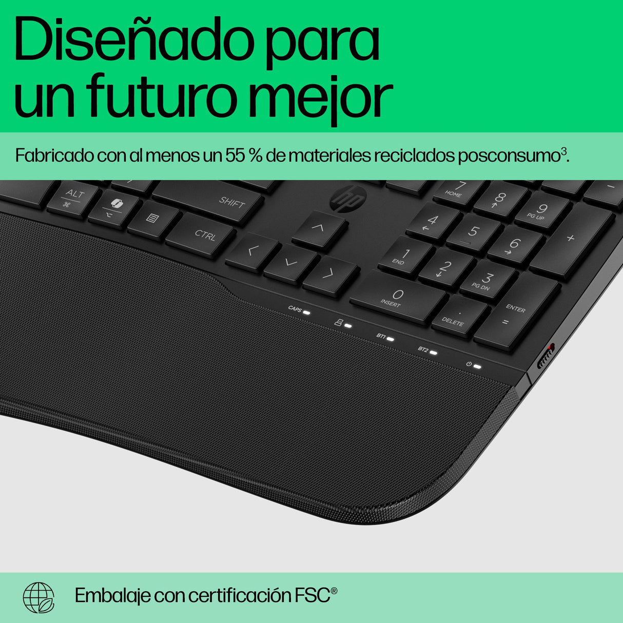 EAN 197498231747 - HP 680 Comfort Dual-Mode Keyboard teclado Hogar RF Wireless + Bluetooth Negro imagen 6
