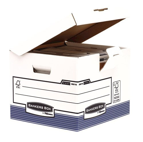 Fellowes Contenedor De Archivo Con Tapa Fija Azul