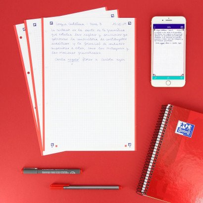 Oxford Recambio 100h + 20h Gratis 4 Taladros A4 90gr 5x5 1 Banda Rojo