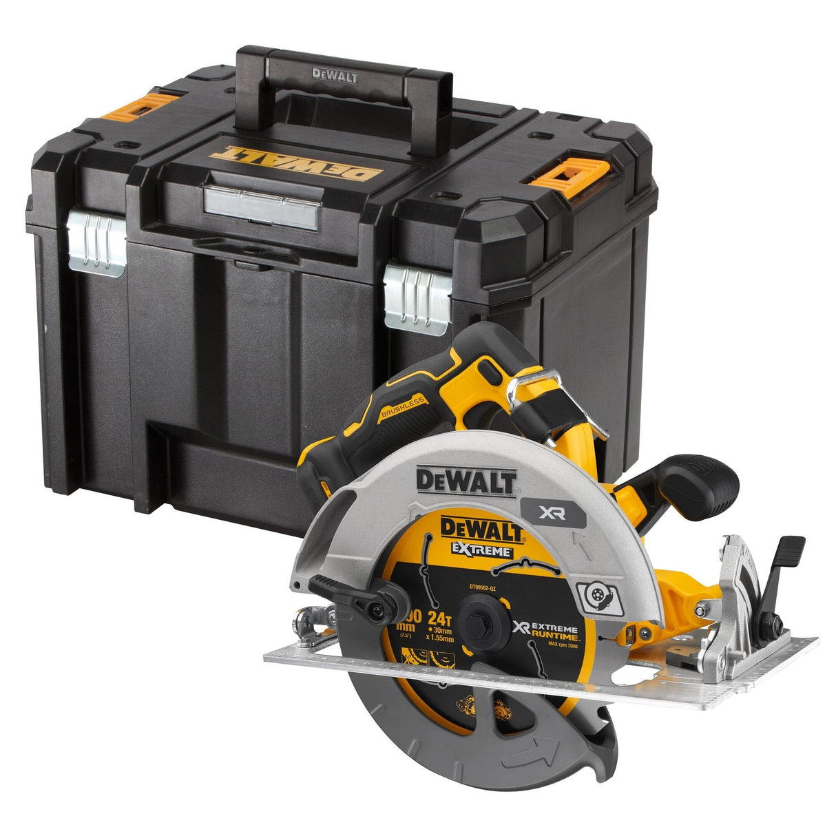 Sierra Circular Inalámbrica Dewalt Flexvolt Advantage Dcs573nt, 18 Voltios Amarillo/Negro, Sin Batería Ni Cargador, En Tstak Box Vi Dcs573nt-Xj
