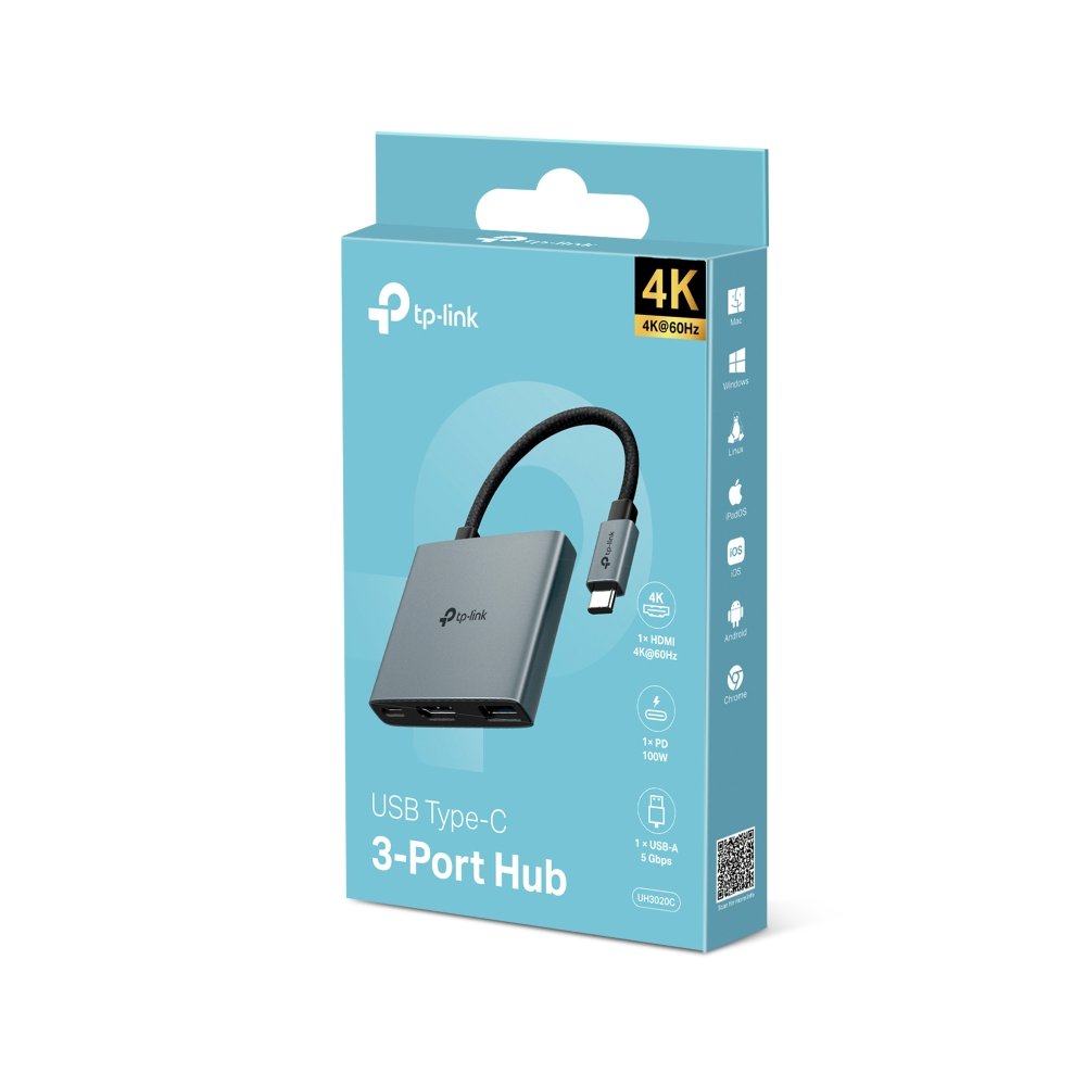 Adaptador Usb-C Tp-Link Uh3020c A 1xhdmi Hembra 4k 60hz 1xusb 3.0 1xusb-C Pd 100w