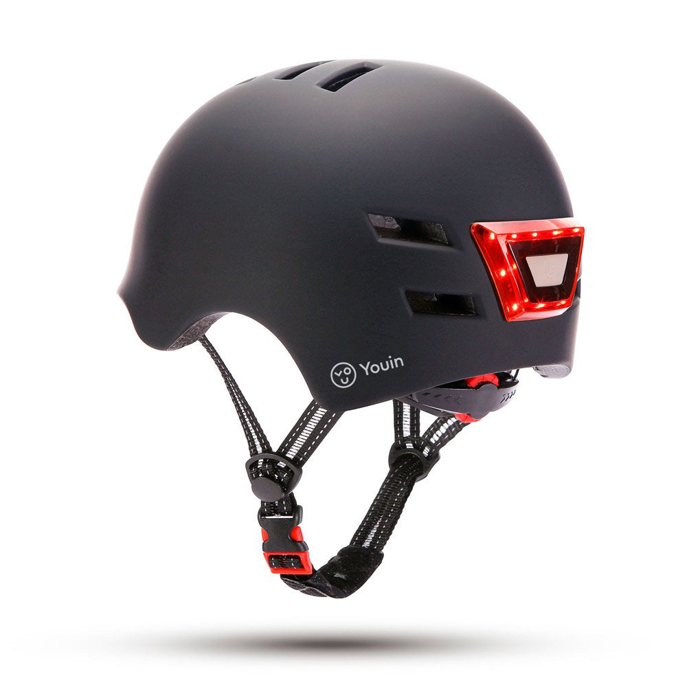 Casco Youin Homologado Color Negro Talla L Con Led Frontal Y Trasero