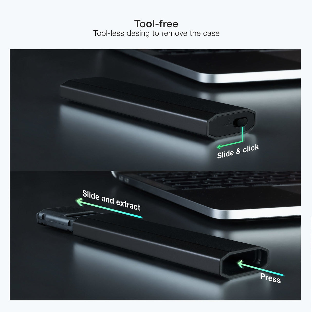 Tooq Shura Carcasa Externa Ssd M.2 Ngff/Nvme Usb-C 3.1 Gen2