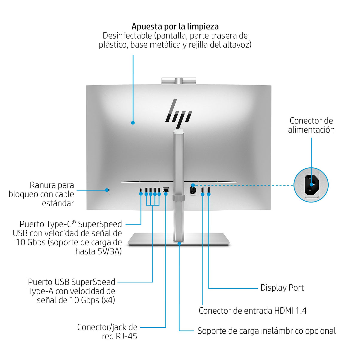 EAN 0198415412294 - HP EliteOne 870 G9 Intel® Core™ i5 i5-14500 68,6 cm (27") 2560 x 1440 Pixeles Pantalla táctil PC todo en imagen 4