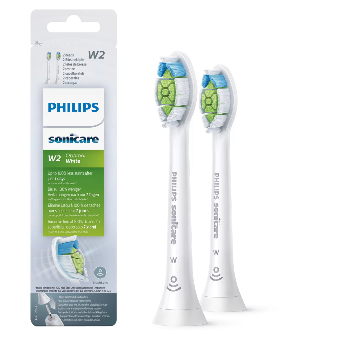 EAN 8710103850311 - Philips Sonicare W2 Optimal White HX6062/10 cepillo de cabello 2 pieza(s) Blanco imagen 2