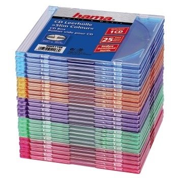 Hama Cd Slim Box Pack Of 25, Coloured 1 Discos Multicolor