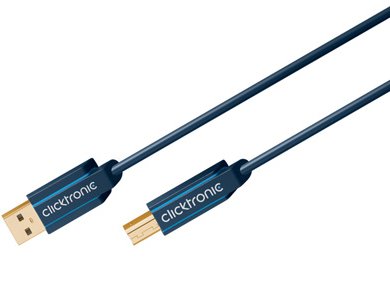 Clicktronic 3m Usb 2.0 A/B M/M Cable Usb Usb A Usb B Azul