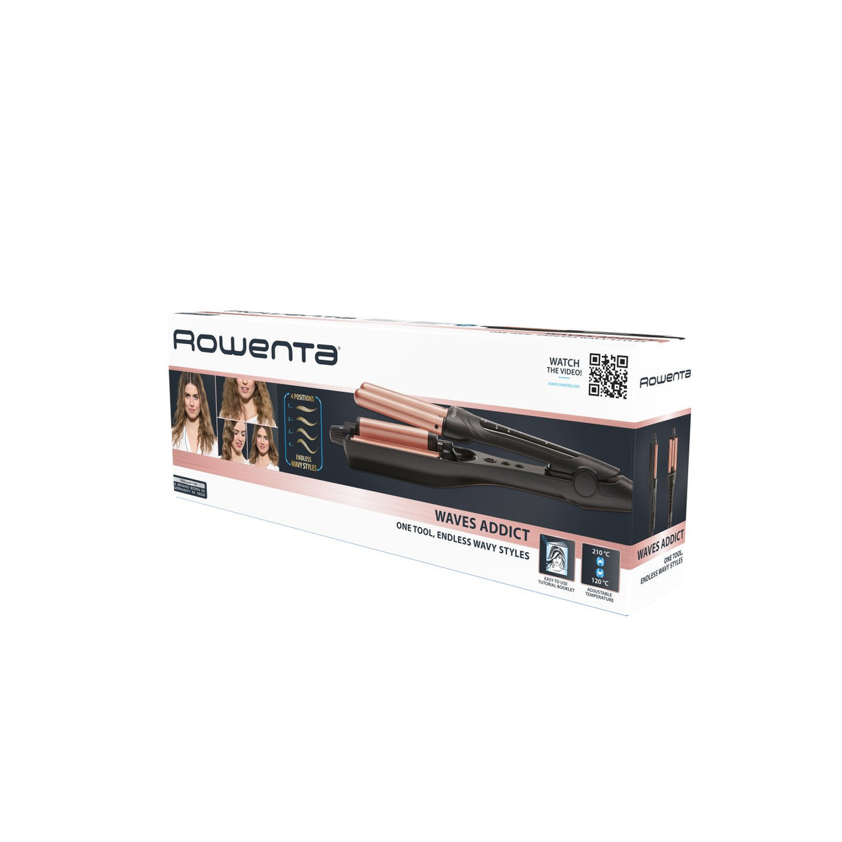 EAN 3121040070925 - Rowenta Waves Addict CF4710 Herramienta de peinado con múltiples accesorios Caliente Negro, Oro imagen 25