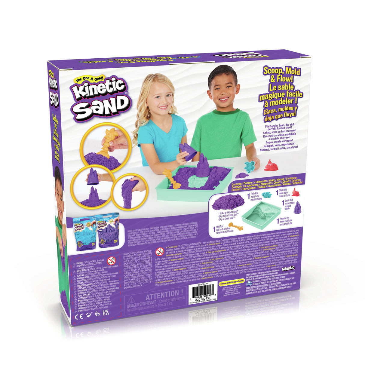 Spin Master Kinetic Sand - Sandbox Set Morado, Arena De Juego 454 Gramos De Arena 6067477