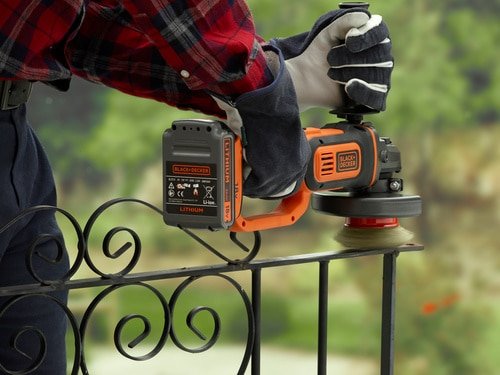 Black+Decker Amoladora Angular Inalámbrica Bcg720n, 18 Voltios Bcg720n-Xj