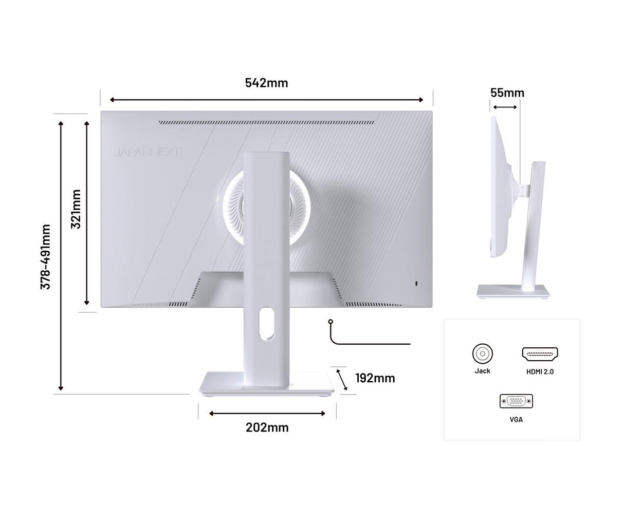 EAN 4589511175699 - JAPANNEXT JN-I238FHD120F-HSP-W pantalla para PC 60,5 cm (23.8") 1920 x 1080 Pixeles Full HD LCD Blanco imagen 4