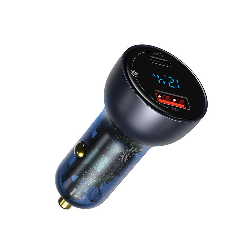 Baseus Car Charger Set Particular Digital Display Pps Qc U+C (60w C+C Cable 1m) 45w Black Tzcckx-0g