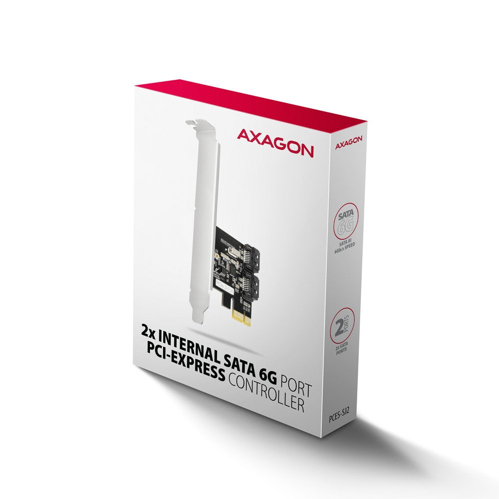 Axagon Pces-Sj2 Pcie Controller 2x Internal Sata 6g Port, Jmb582 + Lp
