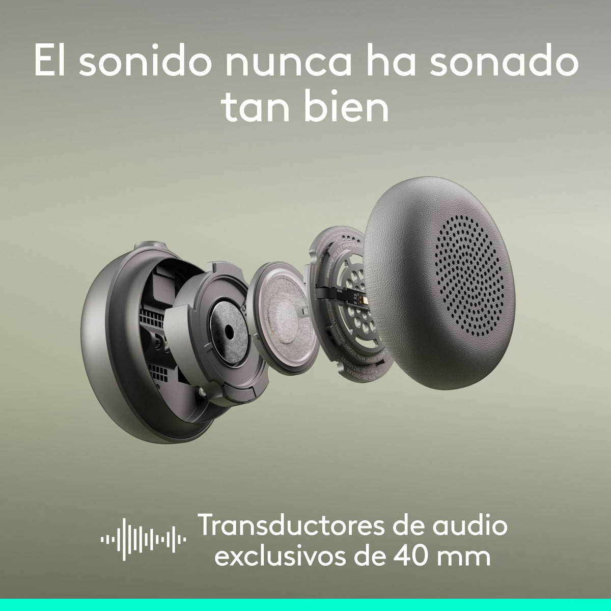 Auriculares Logitech Zone Wireless 2 Inalámbricos Bluetooth Con Cancelación De Ruido Blanco Crudo