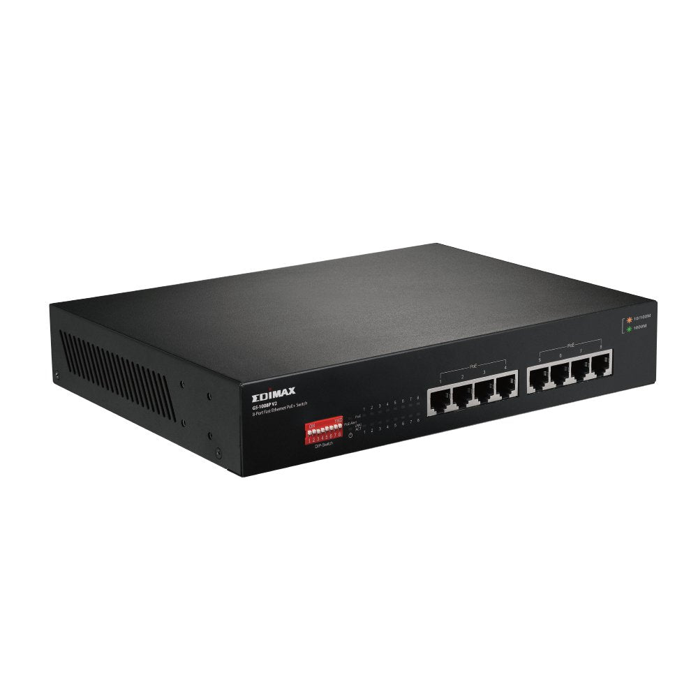 Hub Switch 8 Ptos 10/100/1000 Edimax Gs-1008p V2 Gigabit/Poe/Dip Switch Gs-1008p V2