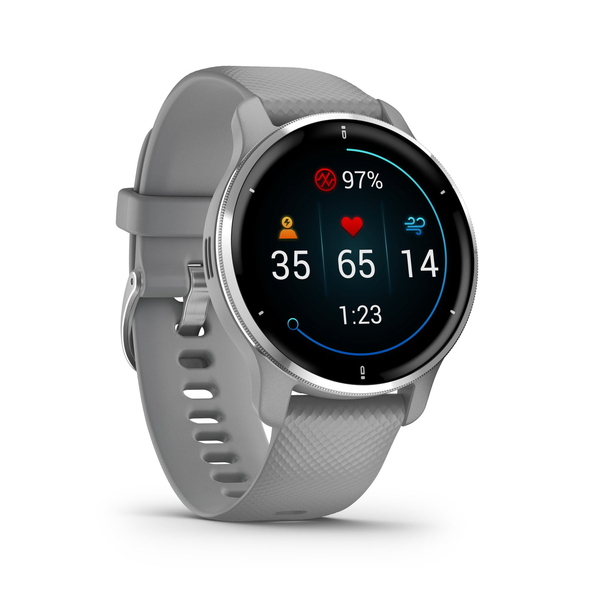 Smartwatch Garmin Venu 2 Plus Notificaciones Frecuencia Cardíaca Gps Plata Y Gris