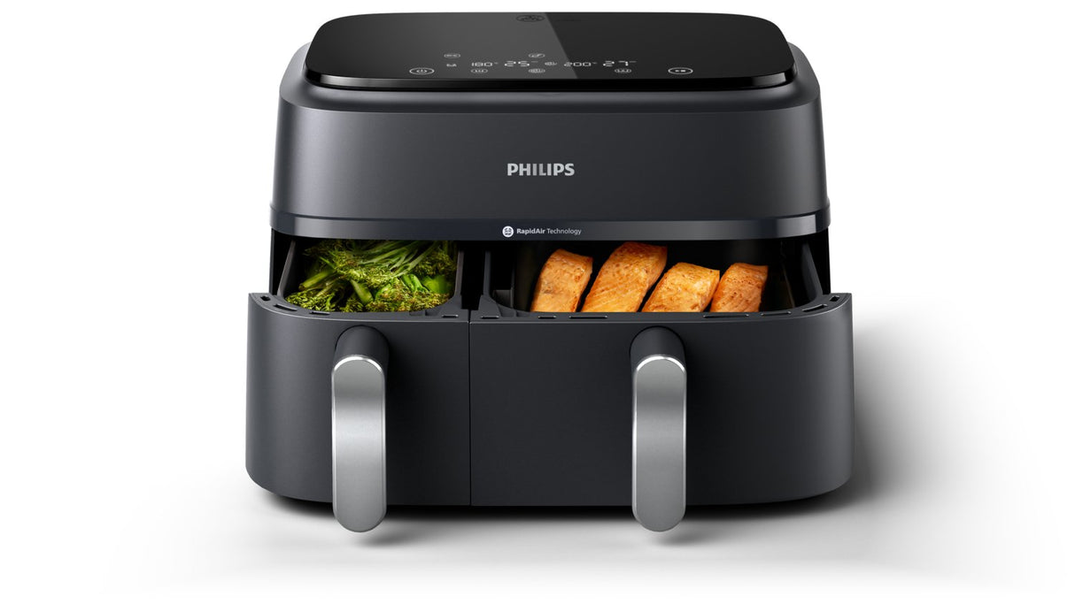 EAN 8720389033001 - Philips 3000 series NA351/00 freidora Doble 9 L Independiente 2750 W Freidora de aire caliente Gris imagen 5
