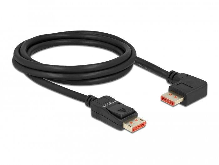 Delock Cable Displayport Macho Recto A Macho 90° Derecha Angular 8k 60 Hz 2 M
