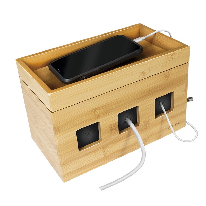 EAN 4052792065015 - LogiLink KAB0076 - Logitech Kabelbox aus Bambus imagen 4