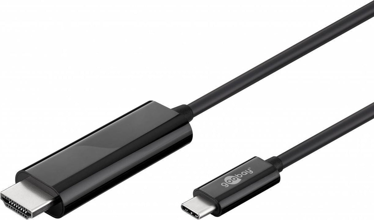 EAN 4040849775284 - Goobay 77528 adaptador de cable de vídeo 1,8 m USB Tipo C HDMI Negro imagen 1