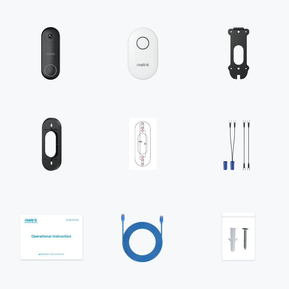 Timbre De Video Poe Con Cable Reolink D340p Smart 2k+ Con Timbre