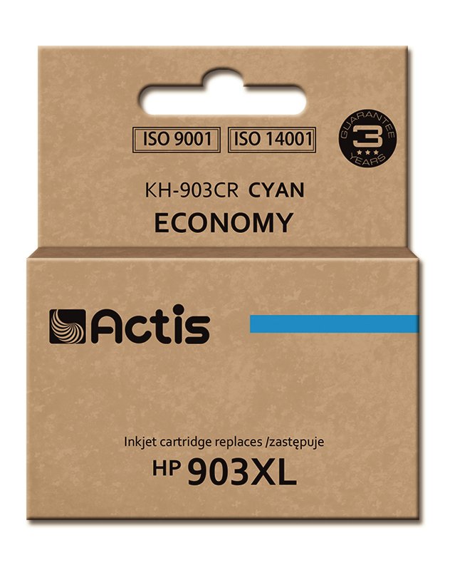 Tinta Actis Kh-903cr (Reemplazo De Hp 903xl T6m03ae - Estándar - 12 Ml - Cyan) - Chip Nuevo