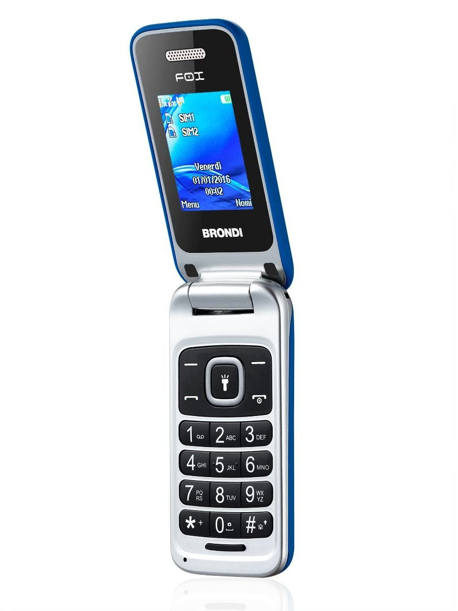 EAN 8015908738520 - Brondi Fox 4,5 cm (1.77") 74 g Azul, Plata Característica del teléfono imagen 2